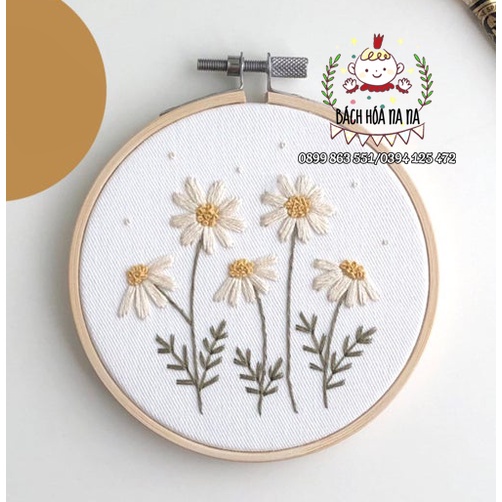🌿DIY  nguyên liệu thêu HOA CÚC- KIT THÊU TAY  DAISY TRANG TRÍ NHÀ CỬA- BÁCH HÓA NA NA