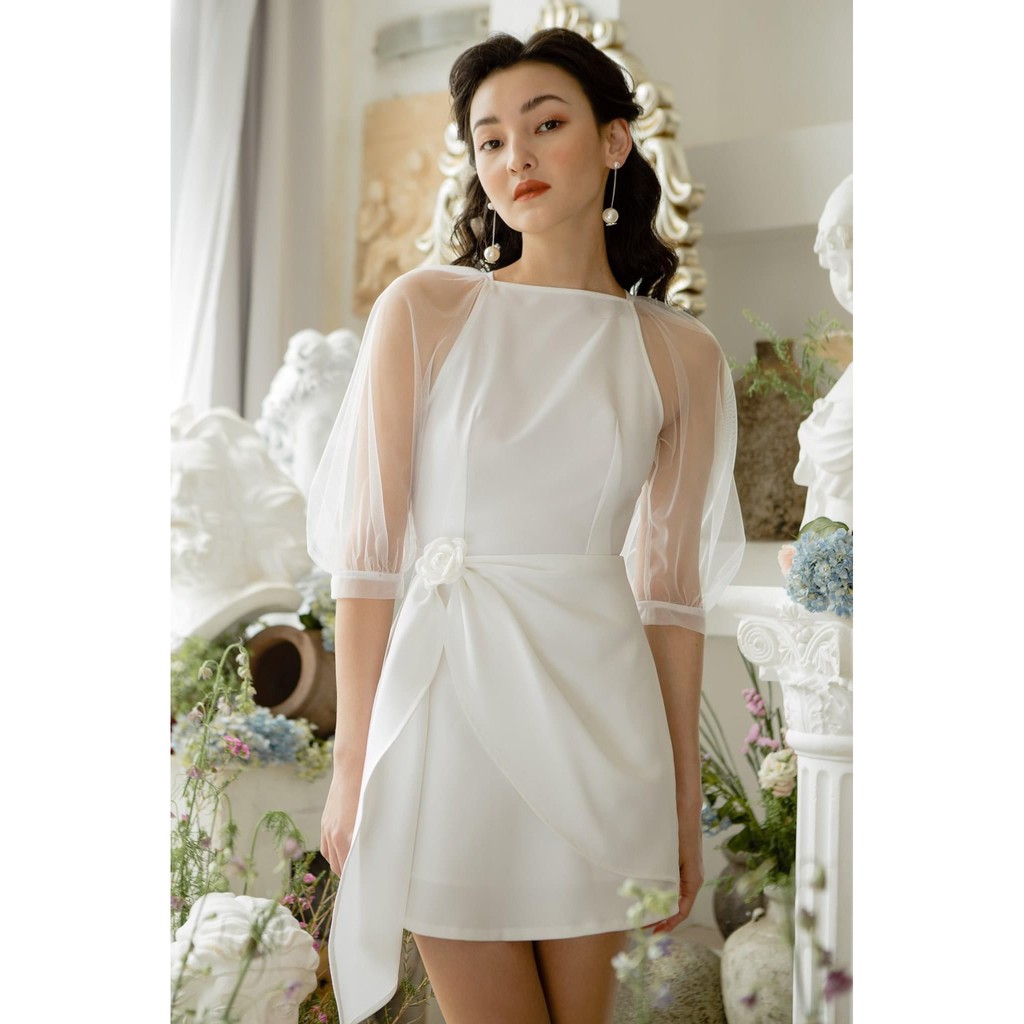ĐẦM VẮT TÀ TAY LỬNG PHỐI LƯỚI - D1231 | BigBuy360 - bigbuy360.vn