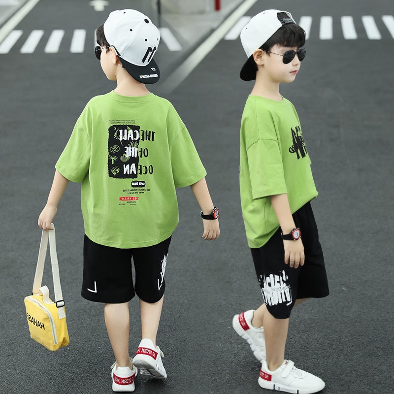 Bộ Đồ Thể Thao Áo Thun Tay Ngắn + Quần Short Thoáng Khí Cho Bé 110-160cm