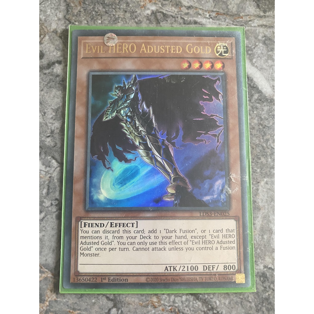 thẻ bài: Evil HERO Adusted Gold - LDS3-EN025 - Ultra Rare 1st Edition