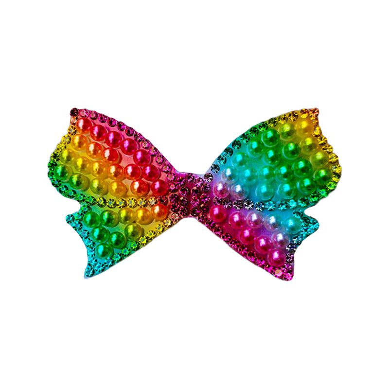 Kẹp Tóc Đính Đá Và Ngọc Trai Giả Màu Cầu Vồng Phong Cách Bohemian Cho Nữ