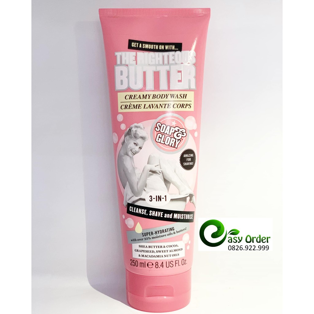 (NỘI ĐỊA ANH) Sữa tắm Soap &amp; Glory The Righteous Butter 3-in-1 250m