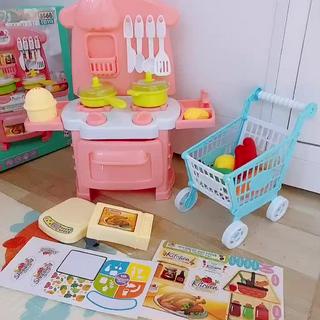 Đồ chơi cho bé gái, bé trai 2 3 4 5 6 tuổi, Bộ nấu ăn nhà bếp kèm xe đẩy Kitchen dream cho trẻ em.Đô chơi giáo dục