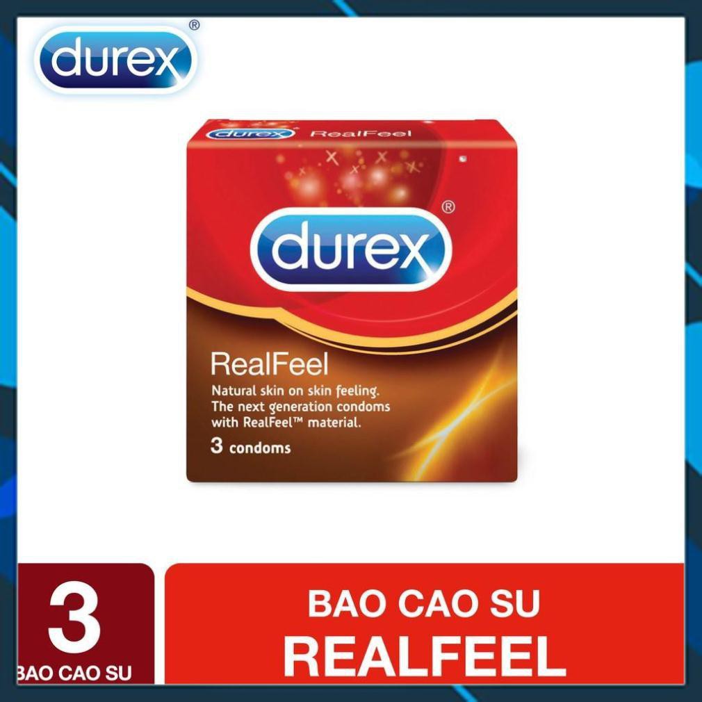 [FREE SHIP - CHÍNH HÃNG] Bao cao su Durex Real Feel 3 bao