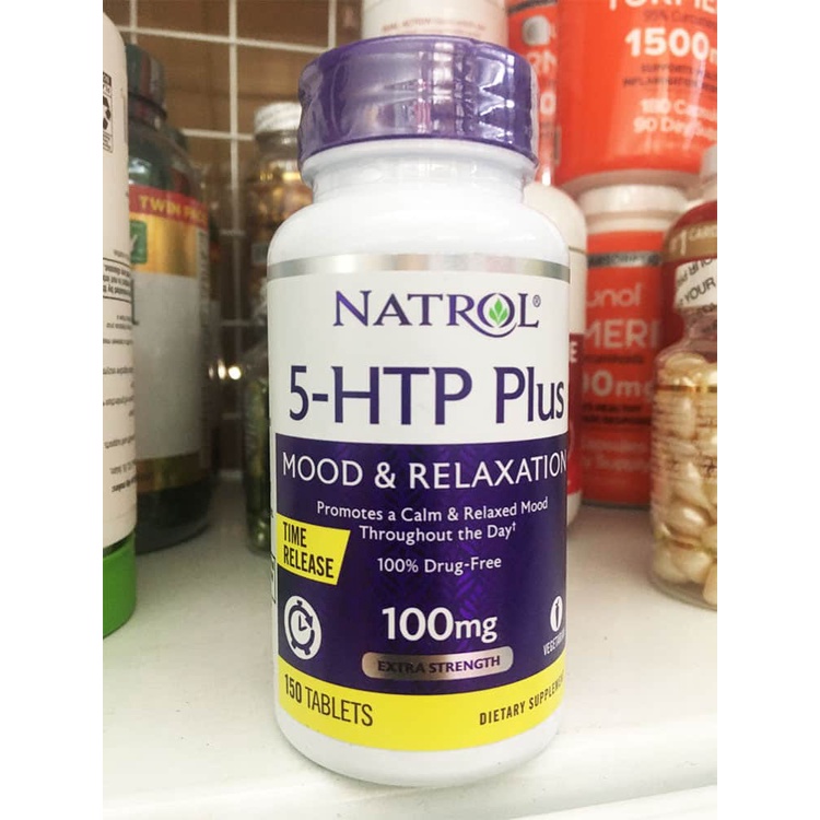 Viên uống 5 HTP giảm căng thẳng &amp; tăng hưng phấn Natrol 5-HTP Plus 100mg 150 viên