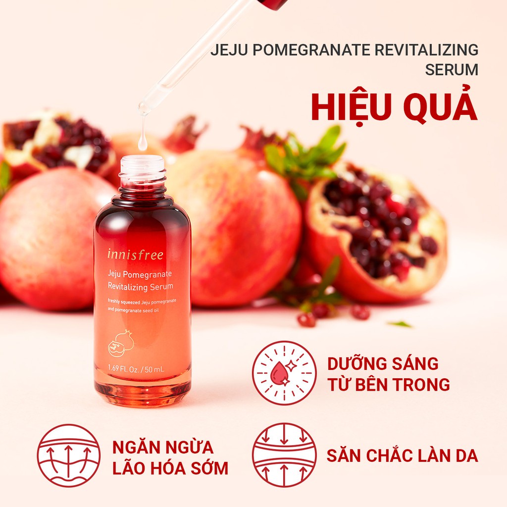 [Mã COSIF03 giảm 10% đơn 400K] Tinh Chất Ngăn Ngừa Lão Hóa Từ Lựu innisfree Jeju Pomegranate Revitalizing Serum 50ml