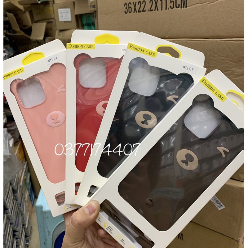 Ốp lưng dẻo tai gấu cho iPhone 7 đến 12 Pro max siêu kute ( Tặng dây đeo )