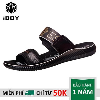 Dép xỏ ngón nam IBOY D5 kiểu dáng Classic chỉ khâu tỉ mỉ đế tăng chiều cao chống mòn khô thoáng thuộc dòng dép sandal