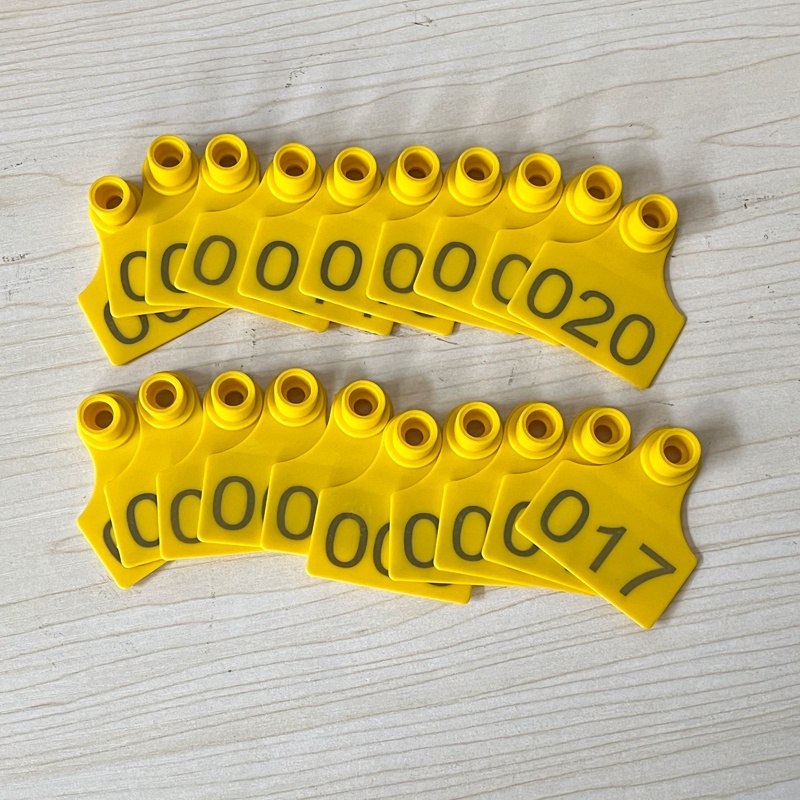 Combo 20pcs thẻ tai lợn, thẻ đeo tai cho heo bằng TPU, có số màu tươi sáng, thích hợp với lợn, bò, dê