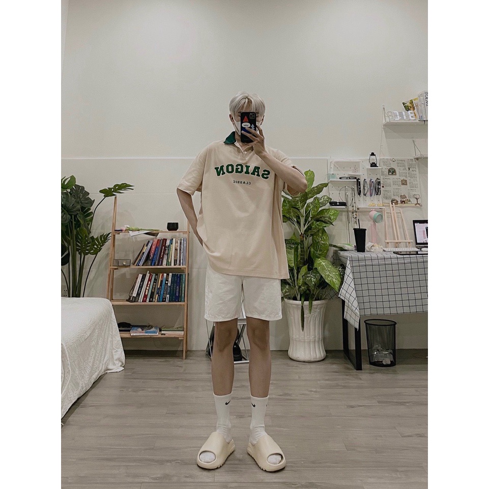 Áo thun polo unisex cổ bẻ SAIGON classic ,áo phông có cổ form rộng ZZ unisex