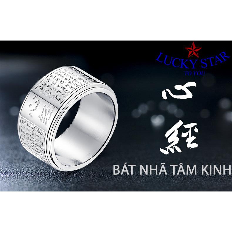 Nhẫn bát nhã tâm kinh xoay ý bình an, tốt lành đeo vĩnh viễn không đen, không gỉ sét