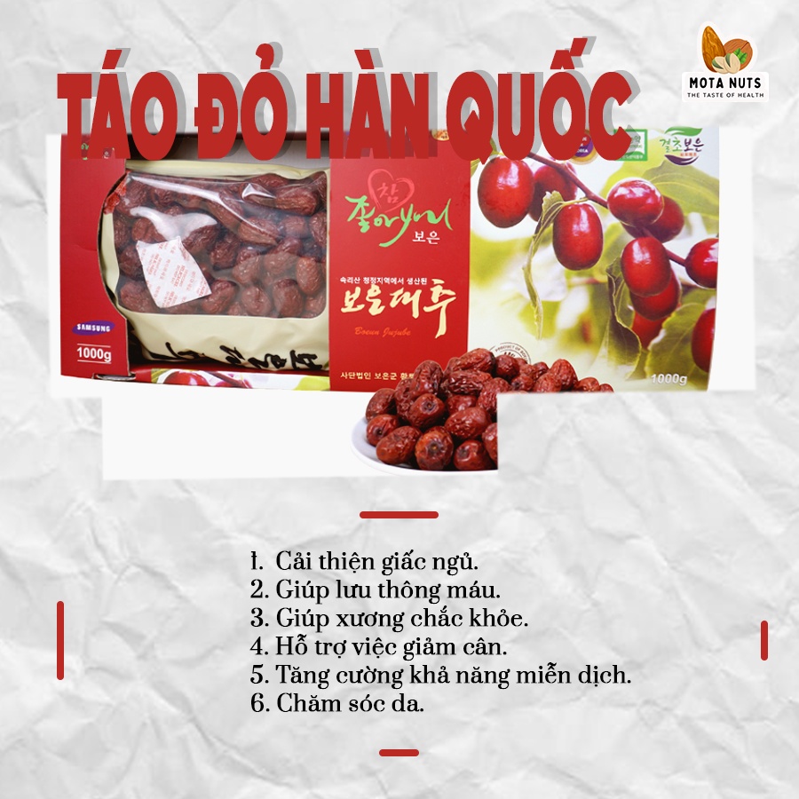 Táo đỏ Hàn Quốc sấy khô - Loại 1 - hộp 1kg