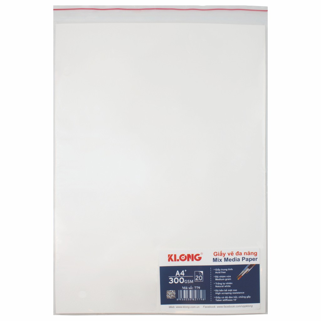 Giấy vẽ A4+ cao cấp 300GSM 20 tờ; MS: 779