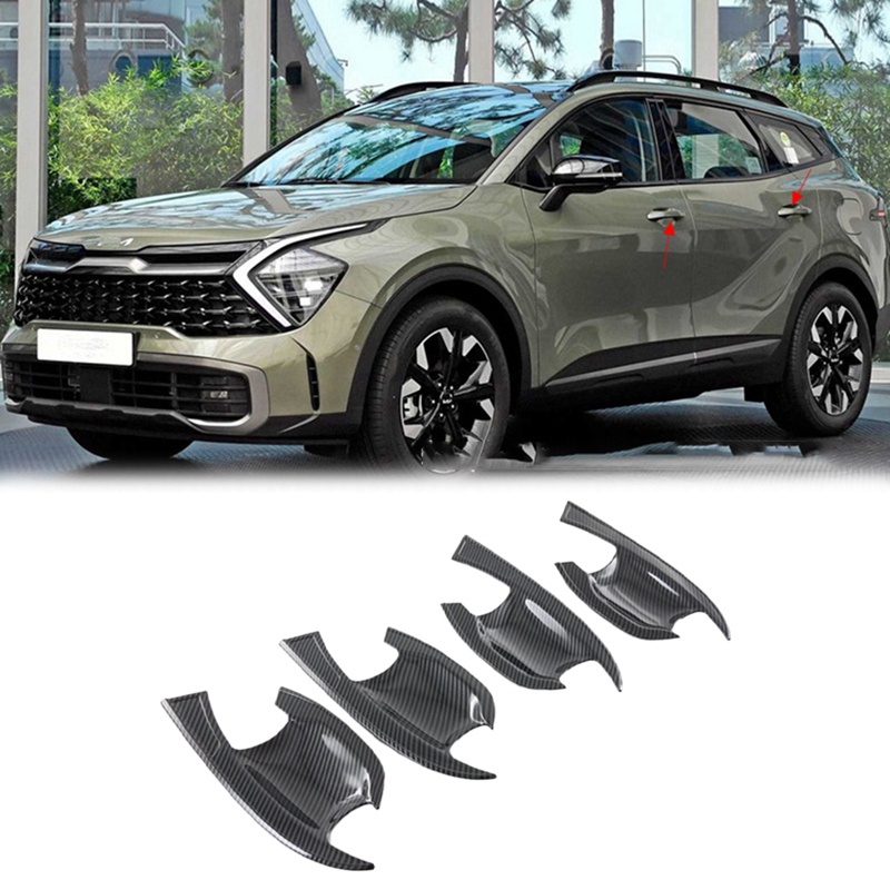 Vỏ Bọc Tay Nắm Cửa Xe Hơi Kia Sportage NQ5 2021 2022 Bằng Sợi Carbon