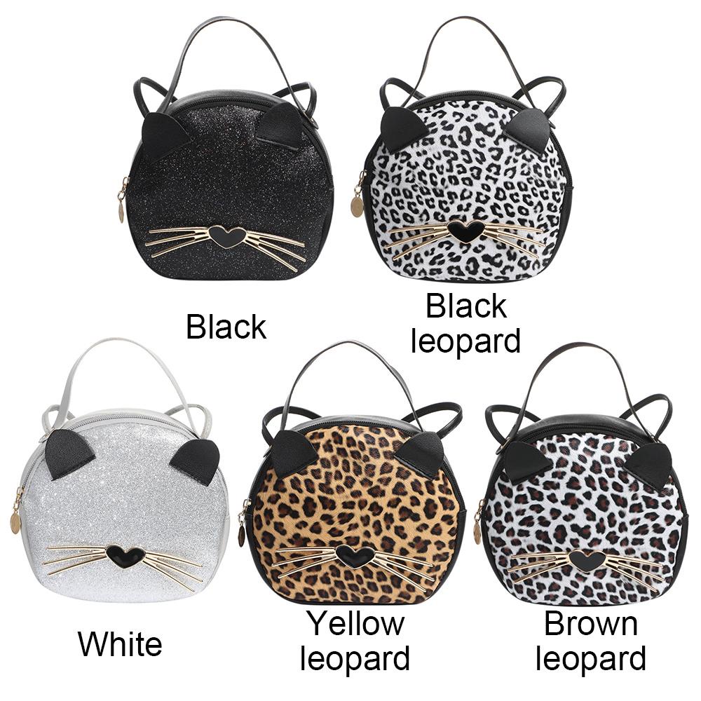 MIHAN1 Túi Đeo Chéo Họa Tiết Mèo Dễ Thương Thời Trang Cho Nữ