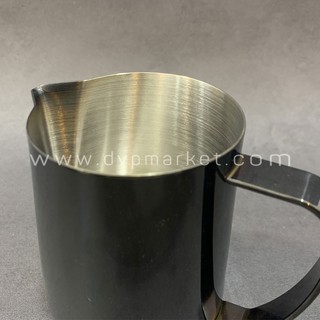 Ca đánh sữa Rattleware đen mạ bóng 350ml, 600ml