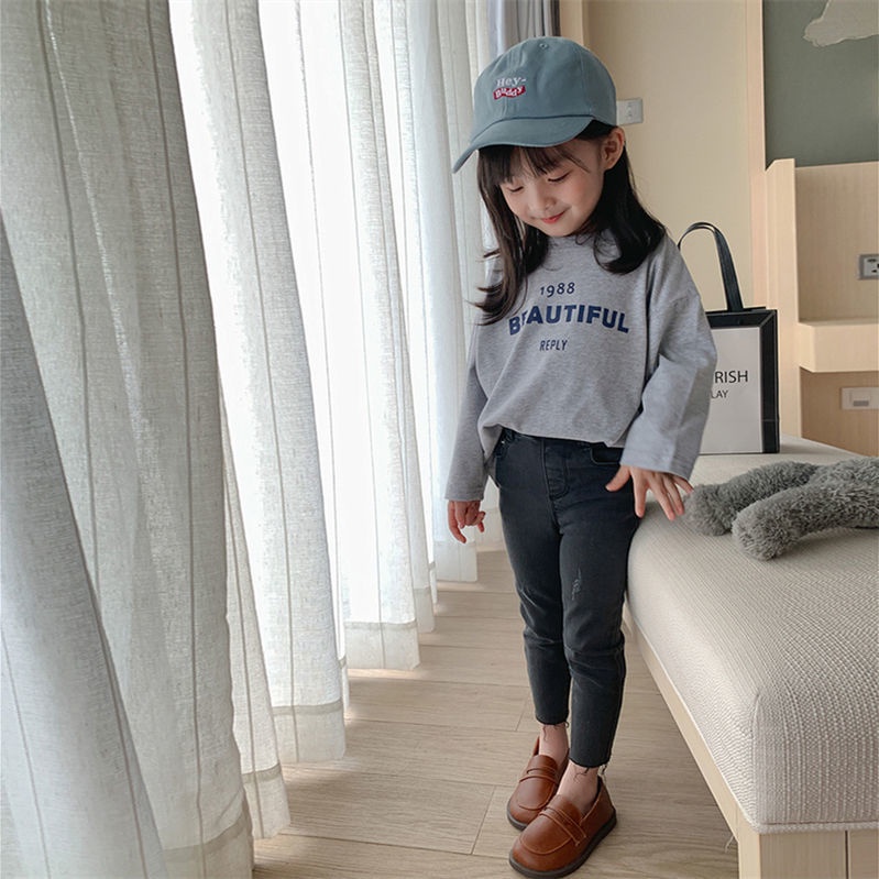 Quần Legging Bé Gái Quần Jean Dài Lưng Cao Thiết Kế Dễ Thương Cho Bé Gái