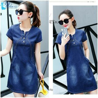 Đầm dự tiệc đầm jean nữ đi tiệc công sở dạo phố