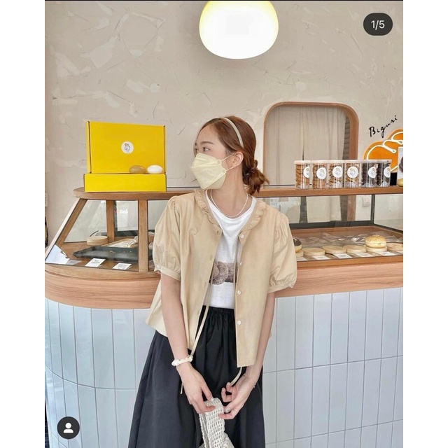 áo sơ mi bèo nhỏ cột nơ 6138