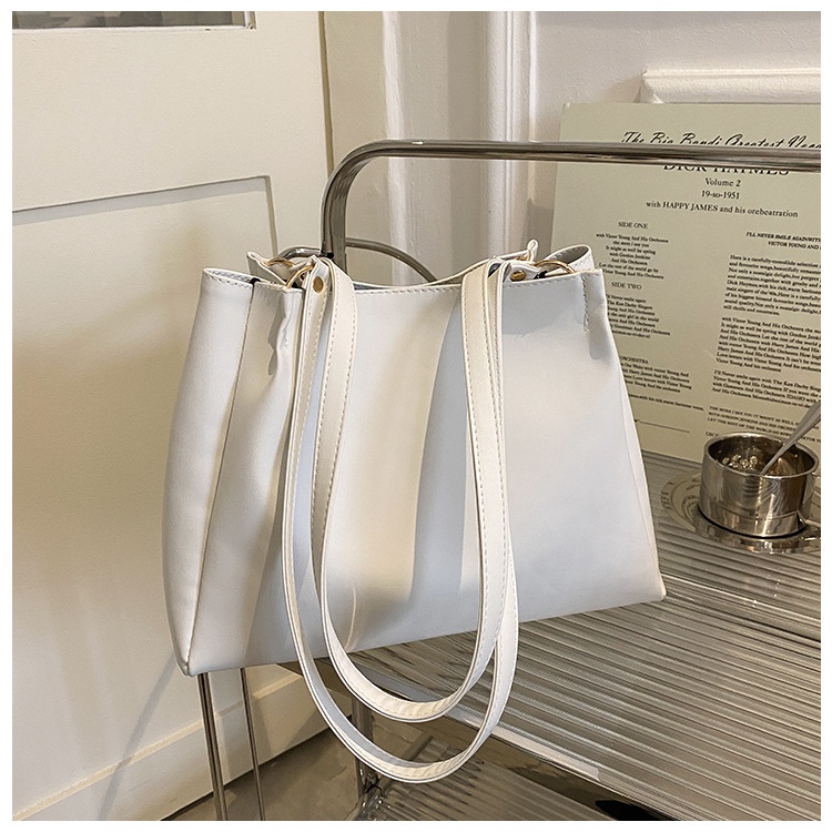 Túi Đeo Một Bên Vai Màu Trơn Mẫu Mới 2022 Sức Chứa Lớn Phong Cách Nước Ngoài Đơn Giản Cho Nữ