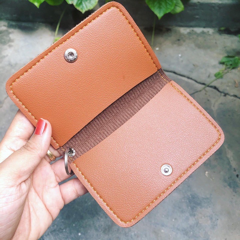 Ví móc khóa cầm tay CNT mini xinh xắn nhiều màu vàng nâu đen
