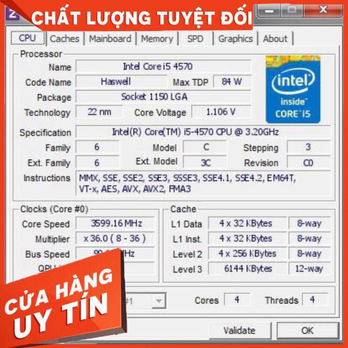 [CPU] Chip máy tính PC I5 4570 Socket 1150