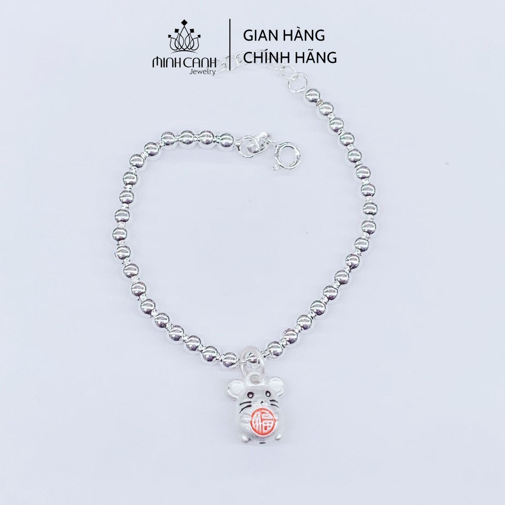 Lắc Bạc Bi Trẻ Em Mix Con Chuột Ôm Chữ Phúc - Minh Canh Jewelry