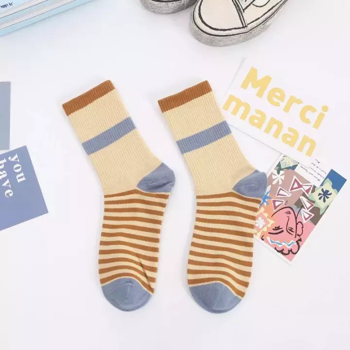 (PHỤKIỆNĐẸP LÀĐƯỢC) Tất Nam Nữ Unisex Cổ Cao Họa Tiết Bánh Quy