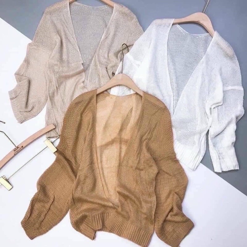 Áo cardigan len nữ mỏng dáng dài form rộng, Áo len khoác ngoài nhẹ nhàng phong cách Hàn quốc (TTA134)