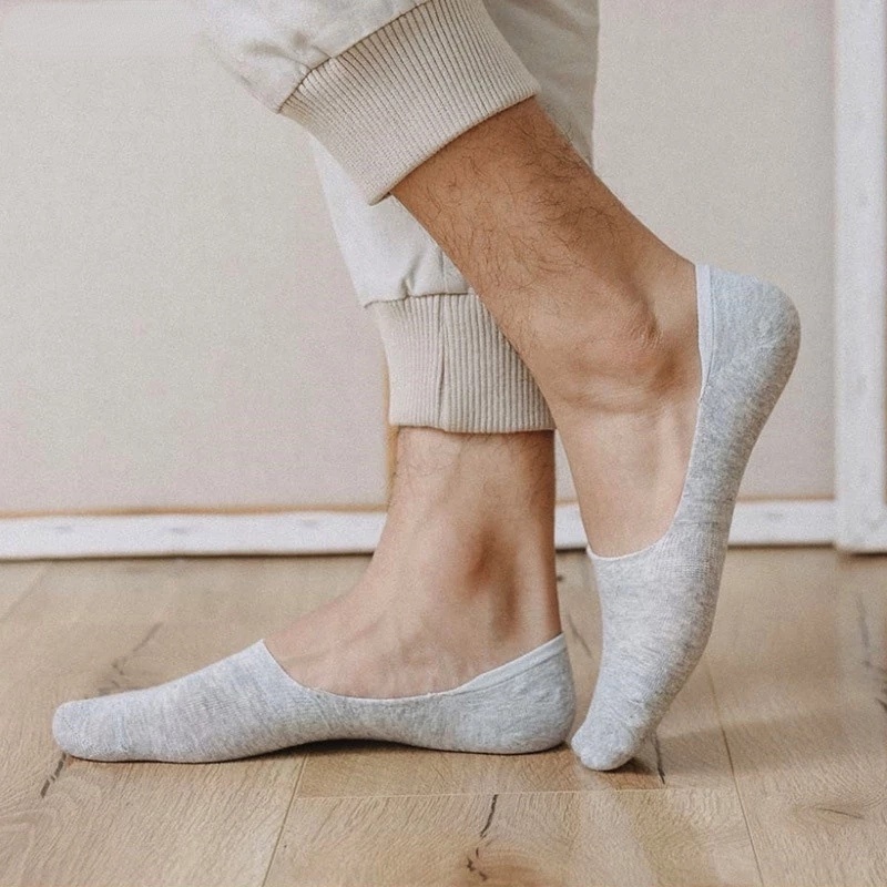 Vớ Thuyền Cotton Vô Hình Cổ Thấp Mềm Mại Thoải Mái Thoáng Khí Chống Trượt Cho Nam Nữ
