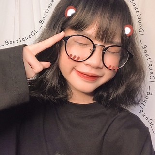 Kính mắt mèo tròn form trung all black