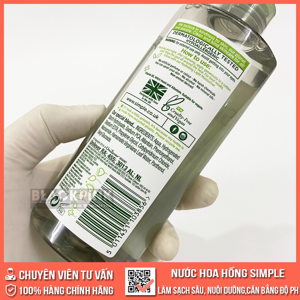 Nước hoa hồng Simple Kind To Skin Soothing Facial Toner - Làm sạch sâu, nuôi dưỡng và cân bằng độ PH tốt nhất cho da | BigBuy360 - bigbuy360.vn