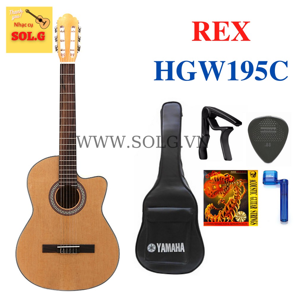 Guitar Classic Khuyết REX HGW195C - Cho người mới tập Guitar - Phân phối Sol.G