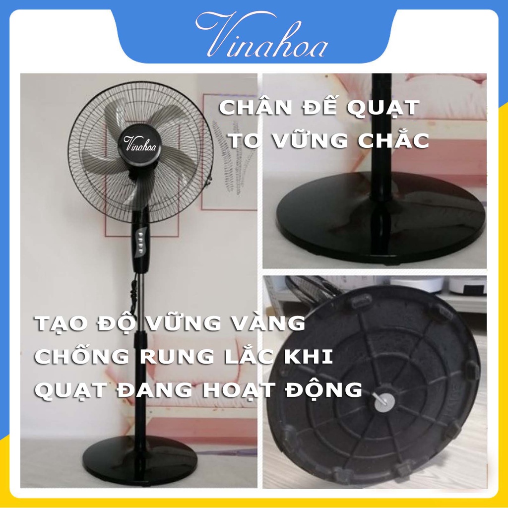 Quạt đứng mầu đen Vinahoa FS40 có thiết kế hiện đại, màu sắc trang nhã, chất liệu nhựa cao cấp ít bám bụi, dễ lau chùi