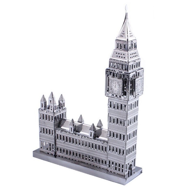 Mô hình 3D kim loại lắp ráp Tháp đồng hồ BIG BEN cung điện Westminster - Elizabeth, Mô hình thép không gỉ cao cấp TMB224