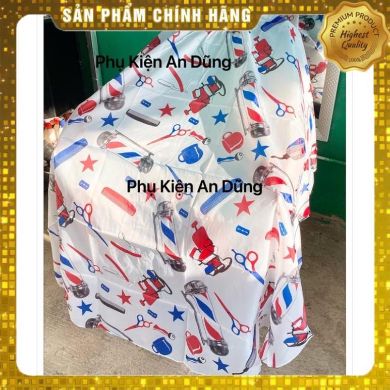 Khăn Choàng/ Áo Choàng Cắt Tóc Cao Cấp Cho Barber, HairSalon Chuyên Nghiệp Hoạ Tiết Barber Dễ Thương KT 140x160cm