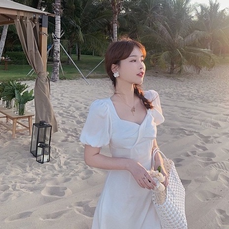 [MURIOKI] Đầm Công Sở Tay Phồng Dài Vừa Vặn Phong Cách Pháp Thanh Lịch Thời Trang 2022 Cho Nữ