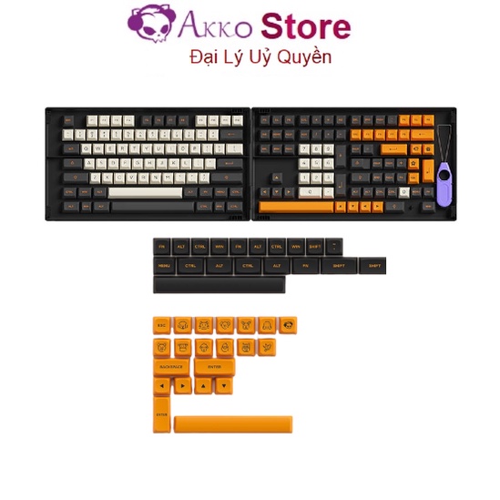Bộ nút bàn phím cơ AKKO Keycap set – Carbon Retro