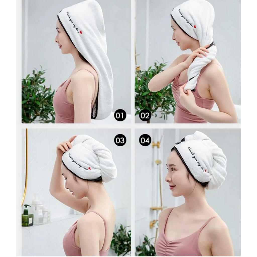 Khăn quấn tóc ủ tóc gội đầu giúp anh khô