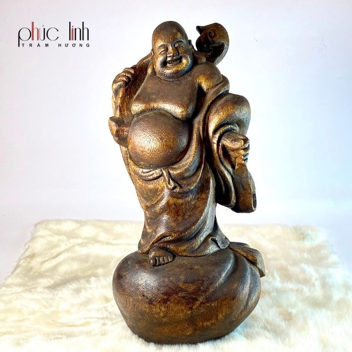 Tượng Phật Di Lặc Bằng Gỗ Trầm Hương PHÚC LINH