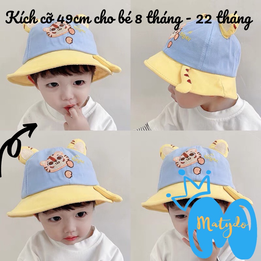Mũ vành tròn cho bé trai bé gái nón trẻ em phong cách hổ Tiger phụ kiện mũ nón MU006