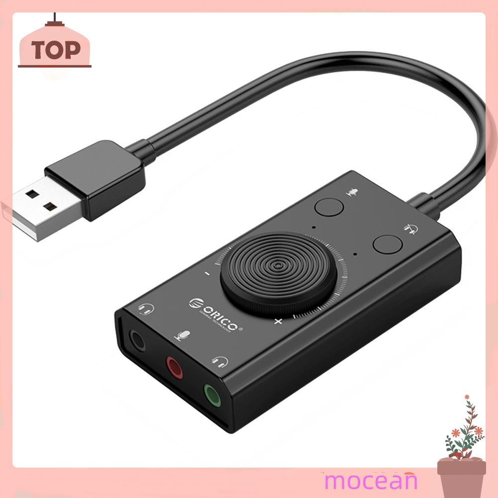 Mocean ORICO SC2 External USB Sound Card Volume Adjustable Audio Card Adapter PC