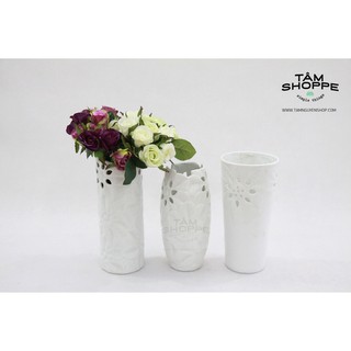 [CAO CẤP] BÌNH HOA GỐM TRẮNG SỐ 24