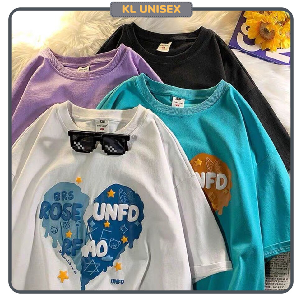 Áo Thun from rộng Trái Tim IN Nổi BAIT Unisex Áo phông KL Unisex