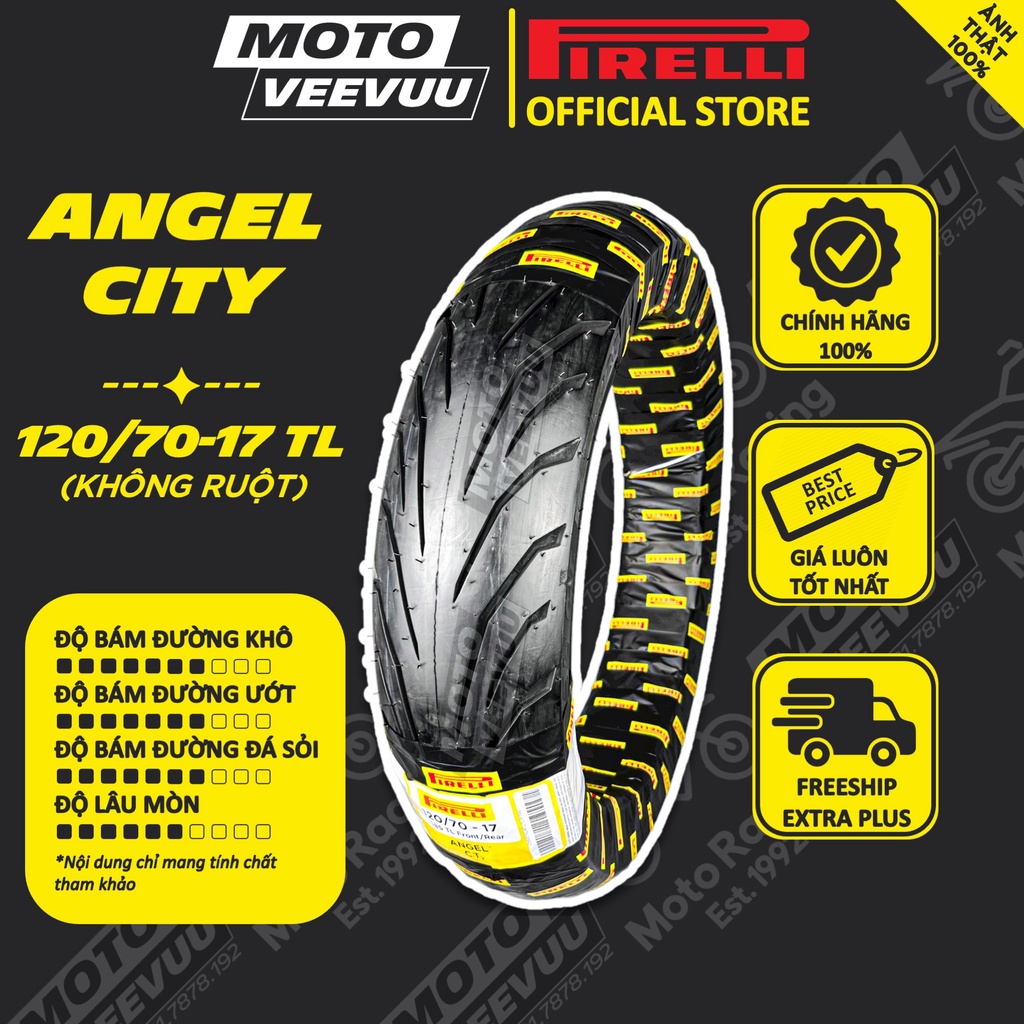 Vỏ lốp xe máy PIRELLI 120/70-17 TL Angel City (Lốp không ruột)