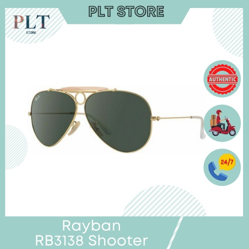 Kính mát Rayban RB3138 Shooter, dáng Aviator (58-09-135) Full Box