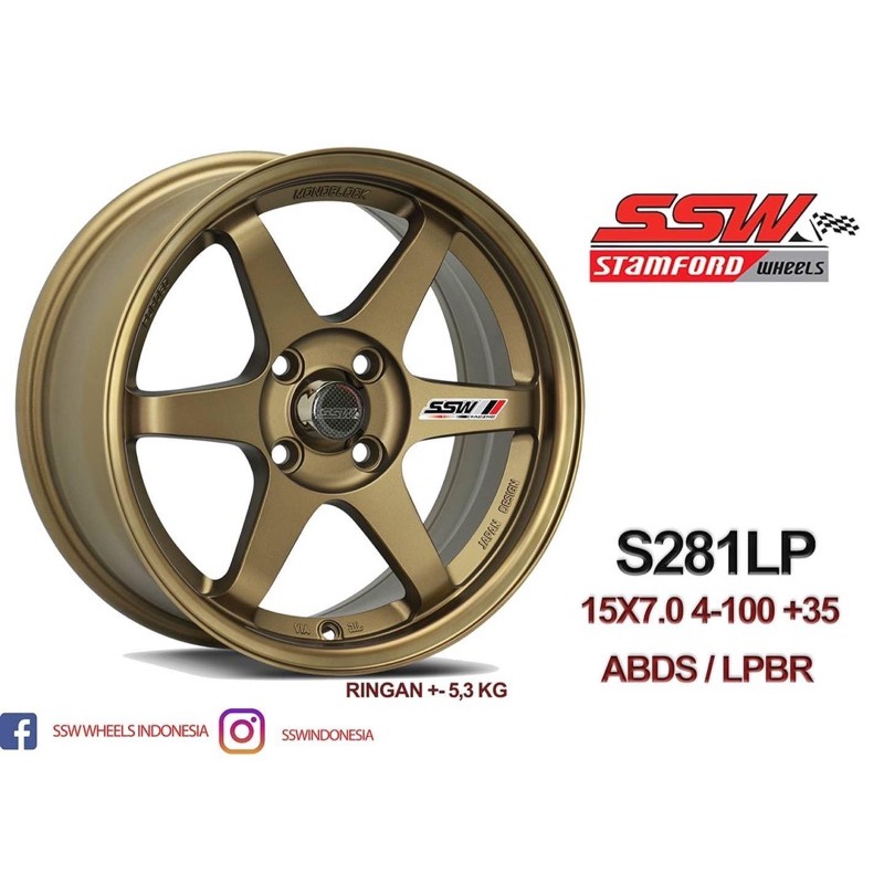 Mâm độ đẹp cho Toyota vios SSW S281 R15 4x100 Thái Lan
