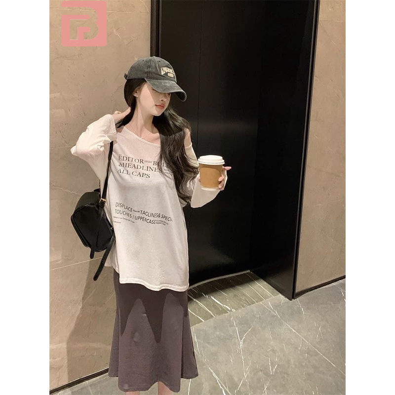 Set áo thun giấy mix váy body QA105