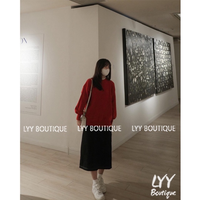 Áo len nữ lông thỏ cổ viền ren tay bo kiểu dáng Ulzzang form rộng 2 màu freesize hàng Quảng Châu LYY BOUTIQUE | BigBuy360 - bigbuy360.vn