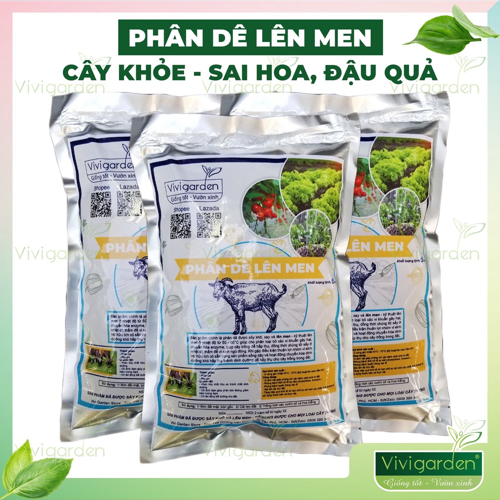 Túi 1kg phân dê lên men nén viên hữu cơ đã xử lý bón tốt cho mọi loại cây trồng